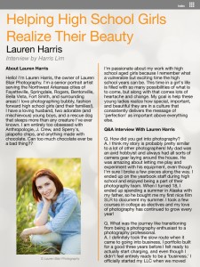 Interview with Lauren Harris page 1