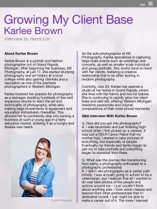 Interview with Karlee Brown page 1