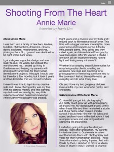 Interview with Annie Marie page 1