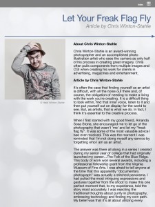 Article by Chris Winton-Stahle page 1