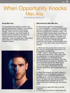 Interview with Max Aria page 1