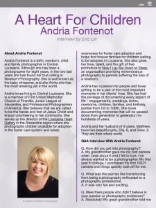 Interview with Andria Fontenot page 1