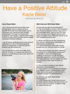 Interview with Kayla Beiler page 1