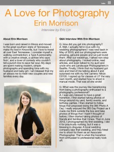 Interview with Erin Morrison page 1