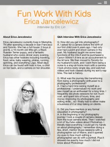 Interview with Erica Jancelewicz page 1