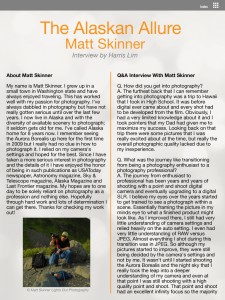 Interview with Matt Skinner page 1