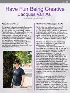 Interview with Jacques Van As page 1