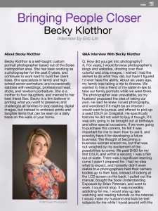 Interview With Becky Klotthor Page 1